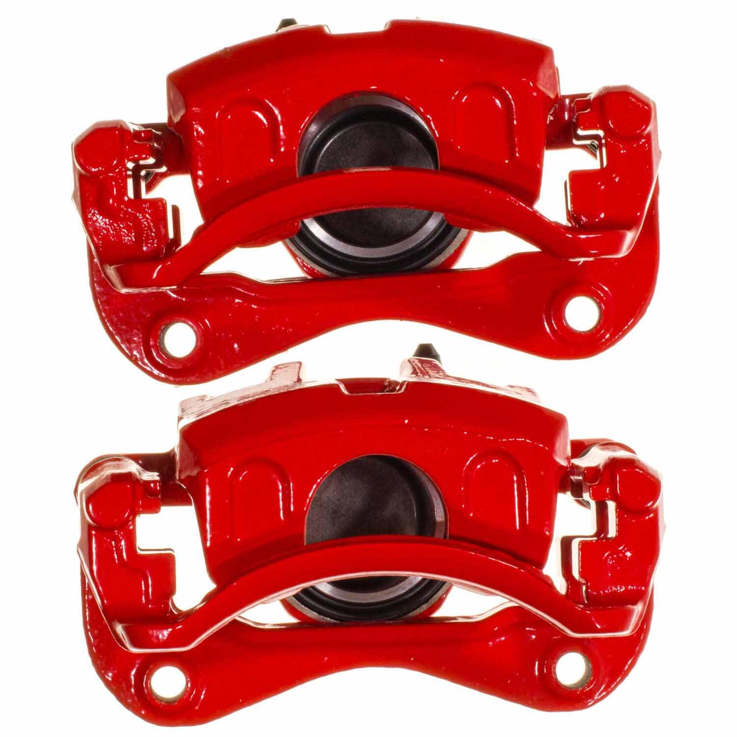 Power Stop S15186 Front Pair of High-Temp Red Powder Coated Calipers