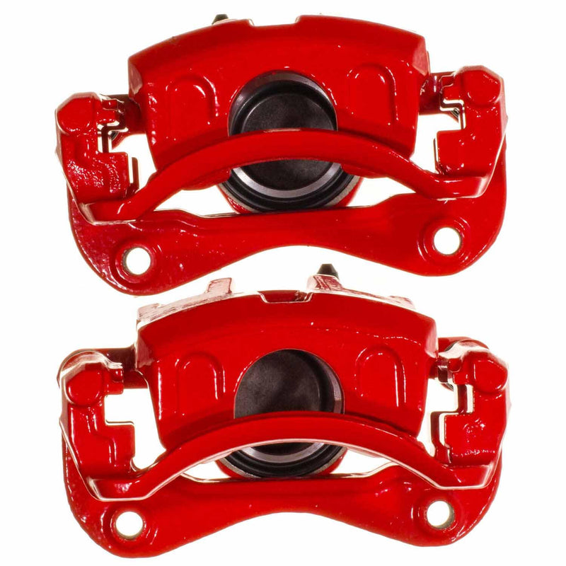 Power Stop S15186 Front Pair of High-Temp Red Powder Coated Calipers