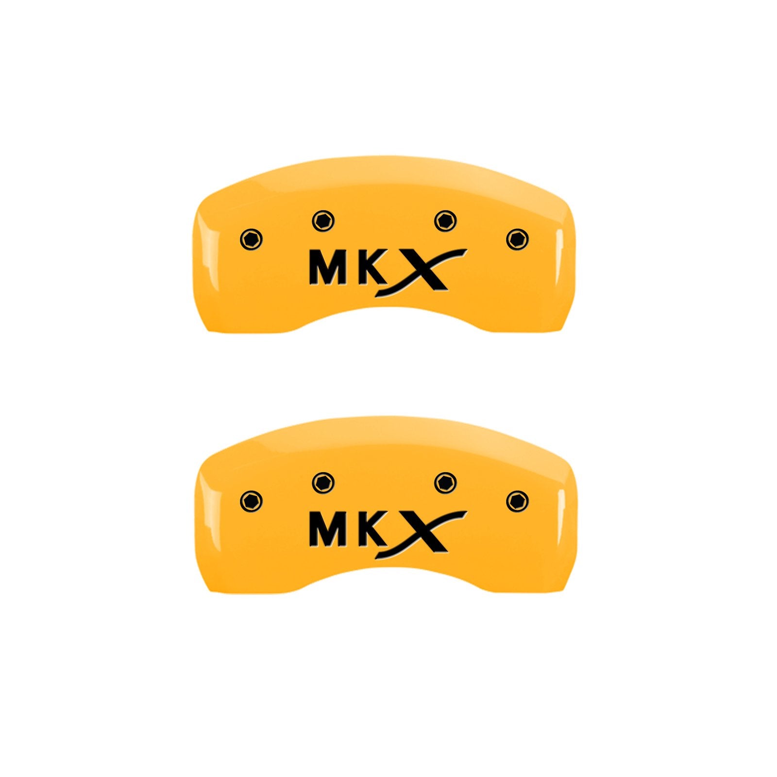 MGP 36021SLCXYL Yellow Caliper Covers (Set of 4, Engraved Front: Lincoln - Engraved Rear: MKX, yellow powder coat finish, black characters)