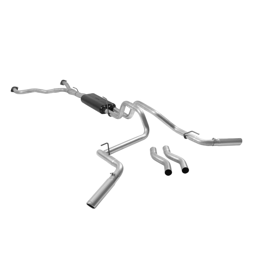 American Thunder Flowmaster 17406 Cat-Back Exhaust Kit 2.5 Inch Aluminized Steel 3 Inch Polished 304 Stainless Steel Tips Compatible with 2004-2015 Nissan Titan 5.6L