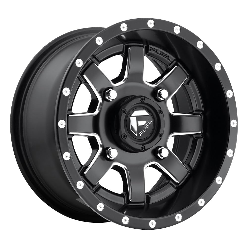 UTV Fuel D538 Maverick 14x7 4x156 +38mm Black/Milled Wheel Rim 14" Inch D5381470A554