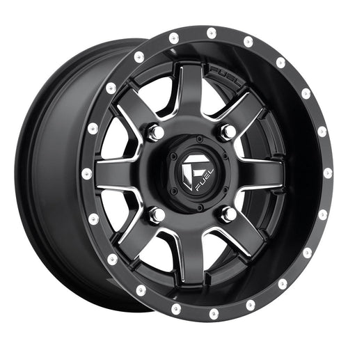 UTV Fuel D538 Maverick 14x7 4x156 +38mm Black/Milled Wheel Rim 14" Inch D5381470A554