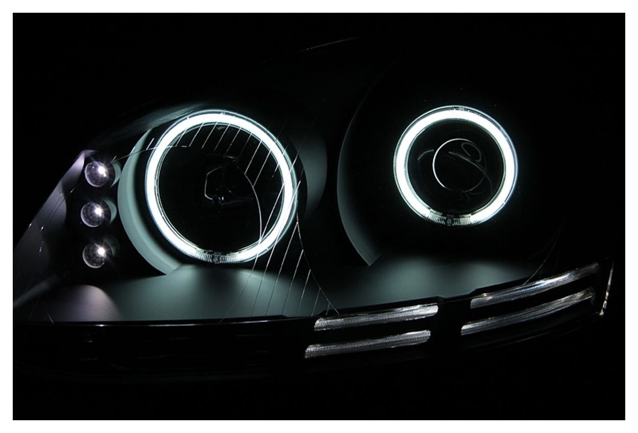 Projector Headlight Set ANZO USA w/CCFL Halo-Black 121345