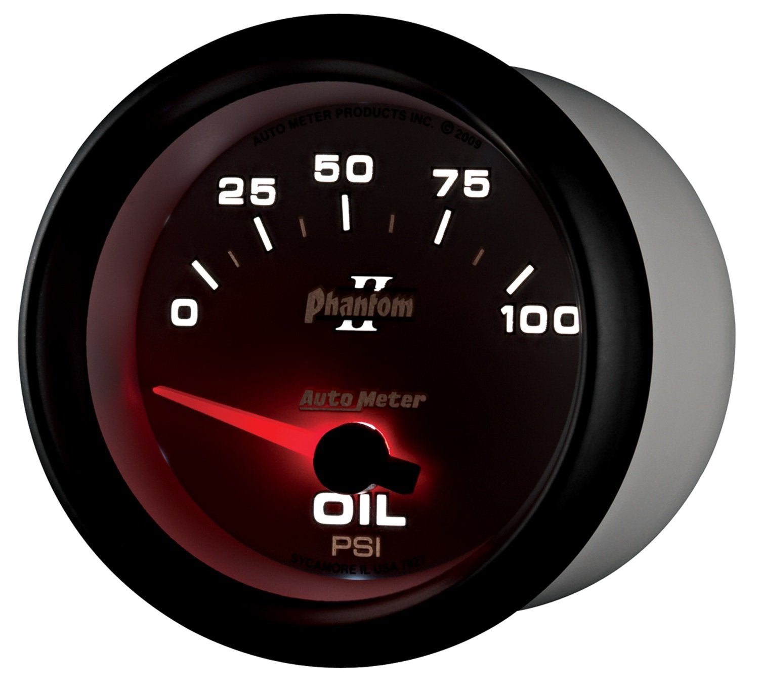 Auto Meter Phantom II 2-5/8" 0-100 PSI Short Sweep Electric Oil Pressure Gauge 7827