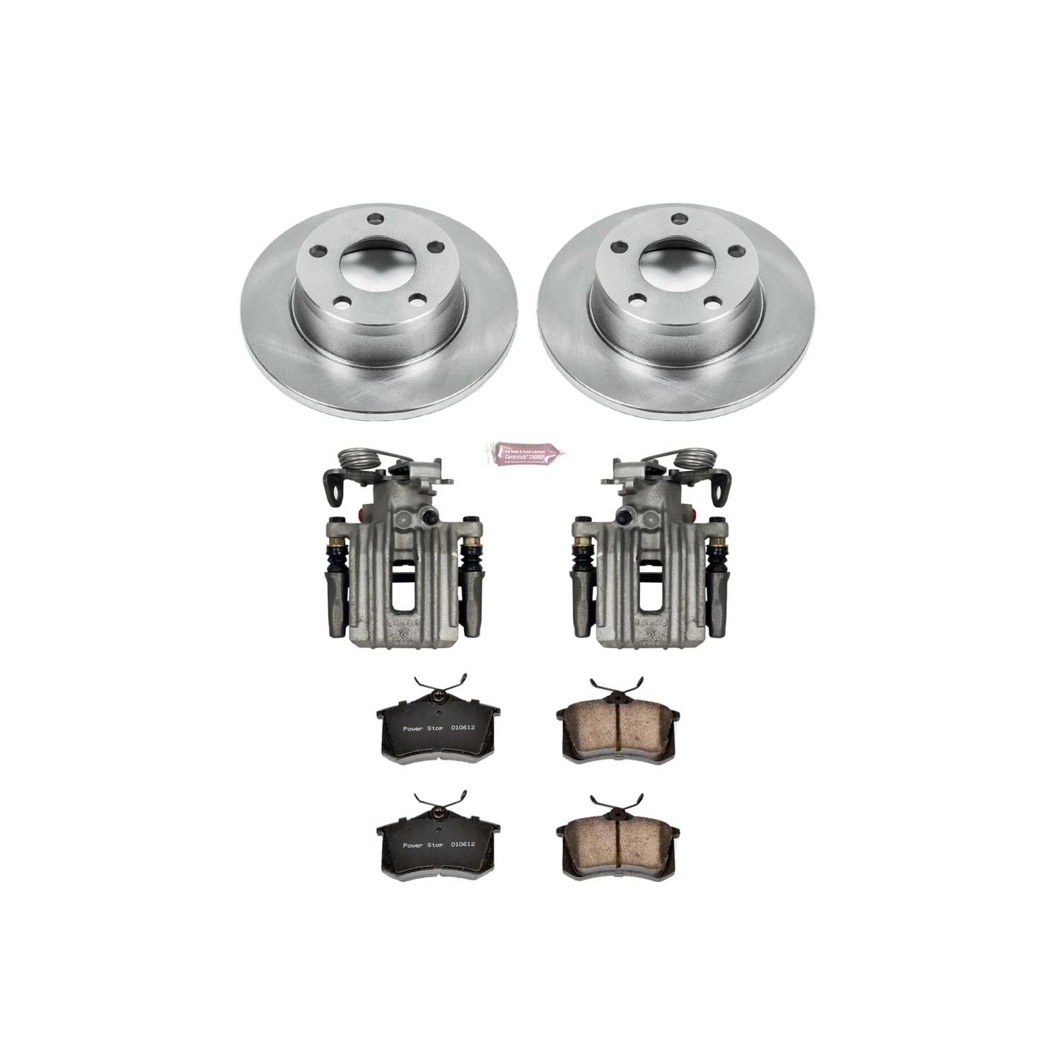 Power Stop KCOE940 Replacement Autospeciality Rear Caliper Kit- OE Rotors, Ceramic Brake Pads, Calipers For Audi Allroad Quattro 2001-2005 [Model Specific]