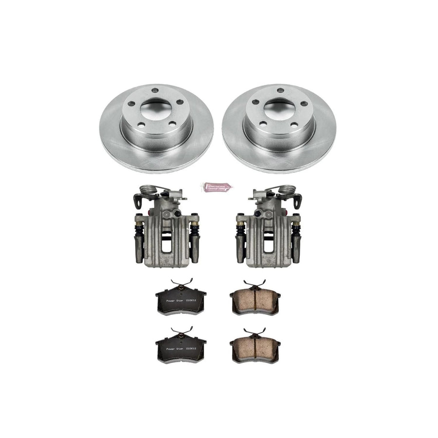Power Stop KCOE940 Replacement Autospeciality Rear Caliper Kit- OE Rotors, Ceramic Brake Pads, Calipers For Audi Allroad Quattro 2001-2005 [Model Specific]