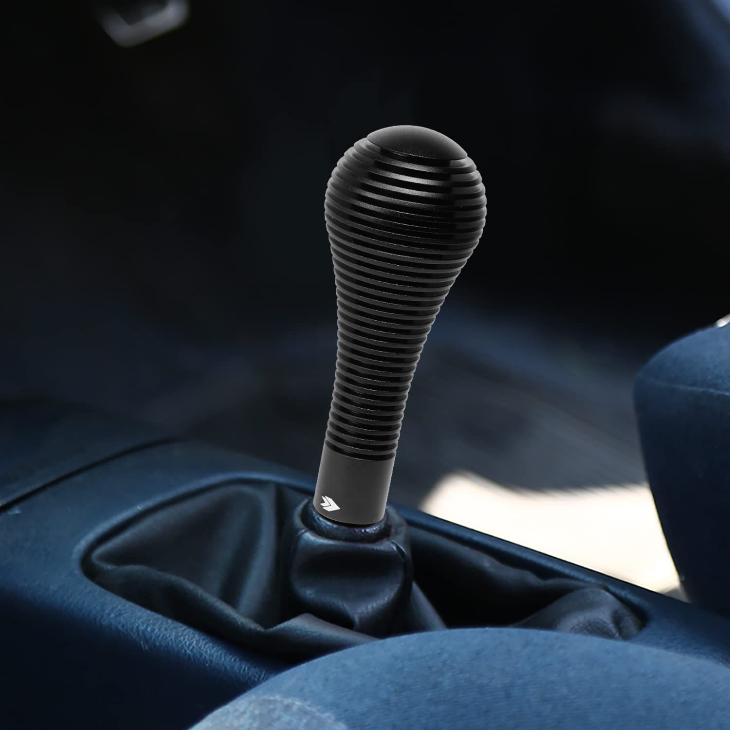 NRG Innovations Universal Aluminum Heat Sink SK-701BK Bubble Head Short Shift Knob with Thread Adapters, 45mm OD x 115m H, Black