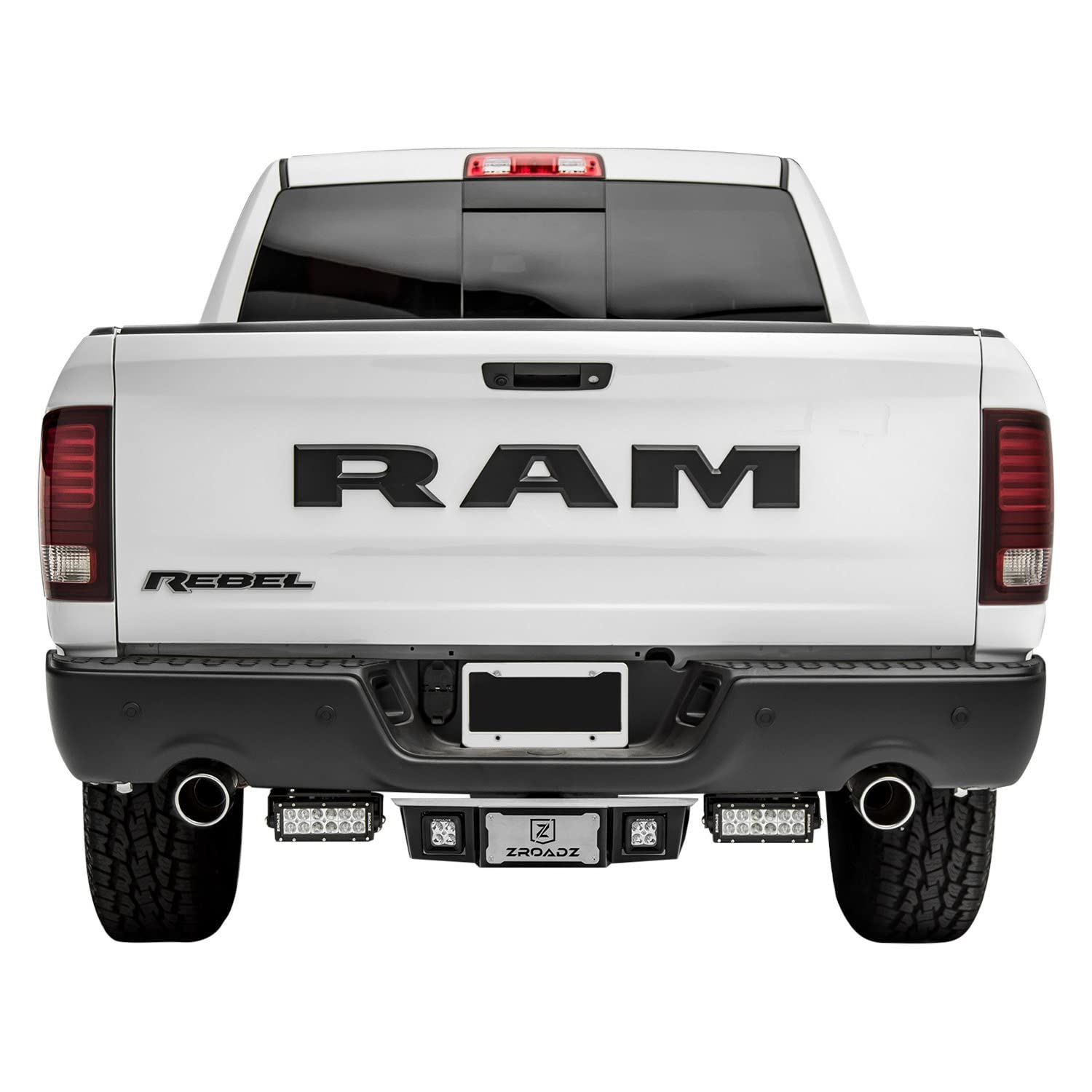 Under Rear Bumper ZROADZ LED Mounting Bracket & Kit - Compatible w/ 2015-2018 Ram Rebel - with (2) 6 Inch ZROADZ LED Lights (Included) with Wiring Harness - PN Z384551-KIT
