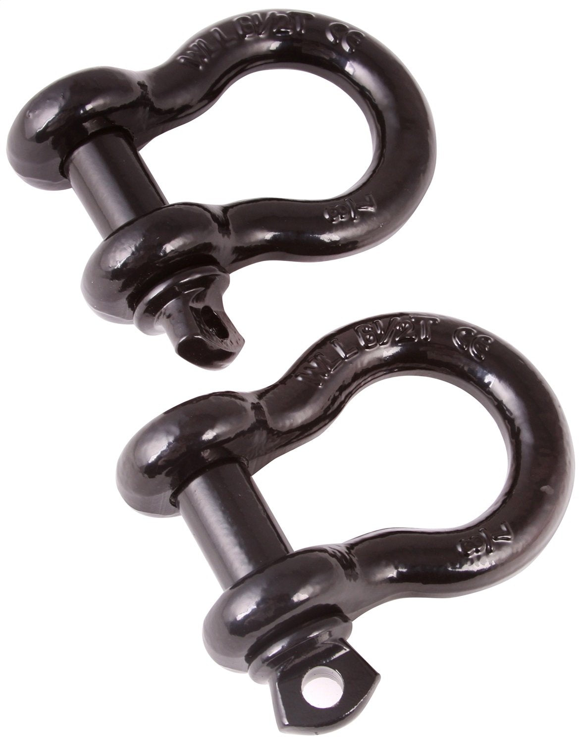 D-Ring Rugged Ridge Shackle Kit, 1 inch, Black, Steel, Pair 11235.06