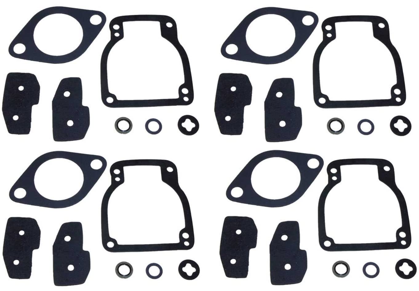 Carburetor Gasket Kit Engineered Marine Products for Mercury 100 115 125 Hp 4 Cylinder with WME Stamped Carburetors (4 Pack), Replaces 1395-811223-1 18-7211