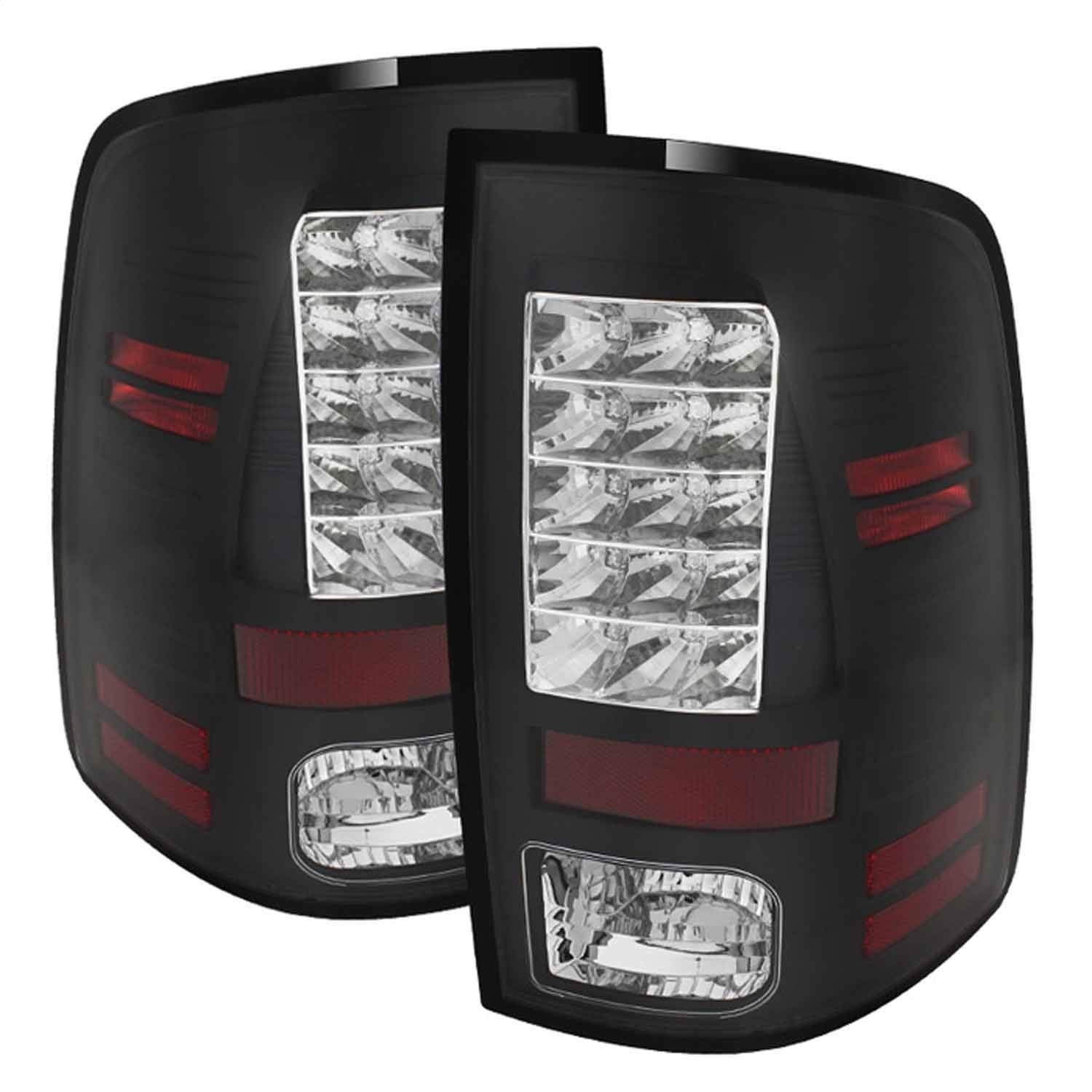 LED Tail Lights Black/Clear Spyder Auto 5077530