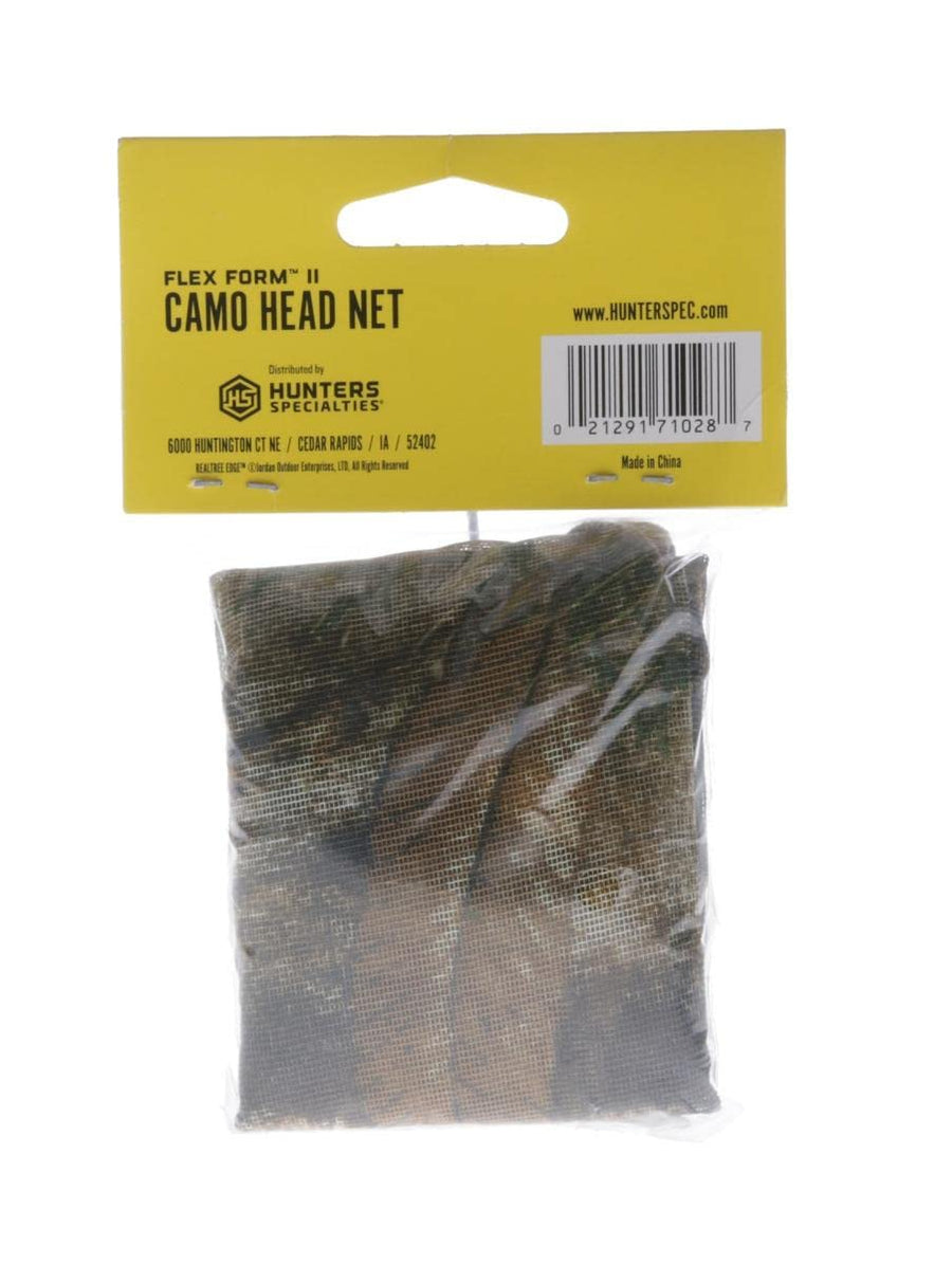 Lightweight Realtree Edge Camo Headnet with Adjustable Nose Bridge - Hunters Specialties Outdoor Turkey Hunting Gear Accessory