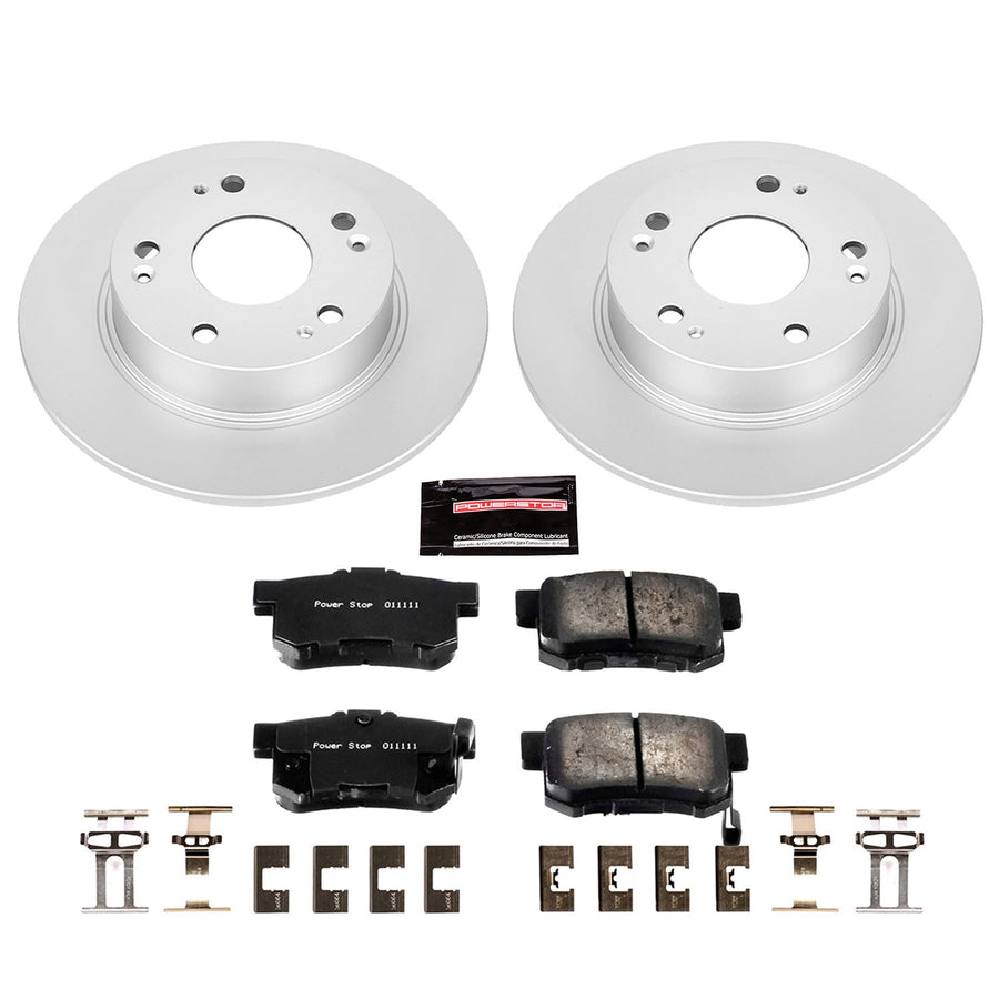Power Stop Coated Brake Rotor & Ceramic Brake Pads CRK2391- rear For Acura TSX 2004-2008, Honda Accord 2003-2007 [Model Specific]