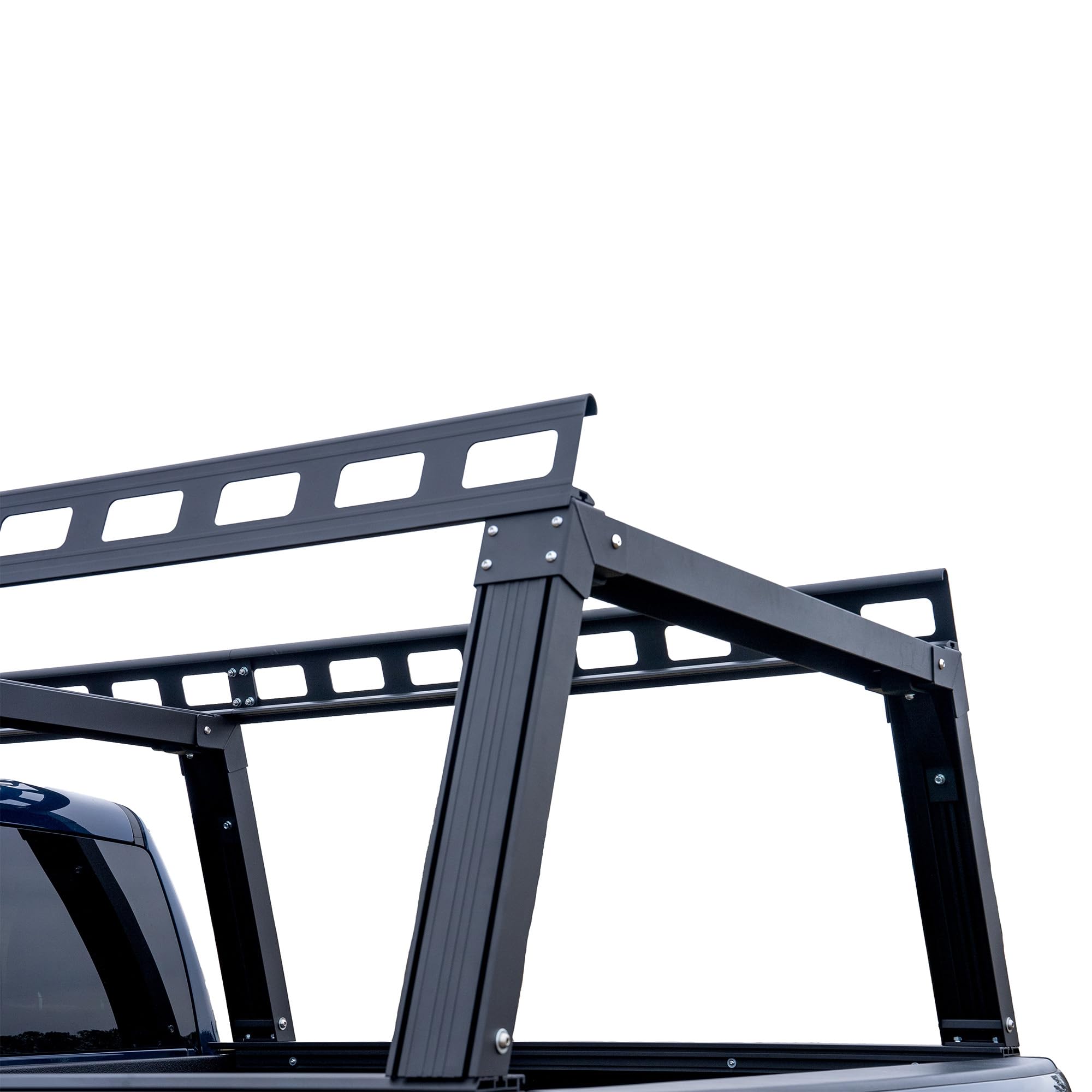 Heavy Duty Black Horse Ladder Rack Over Cab System 5.5' Bed Black Powder Coated Compatible with All 3/4-ton Trucks with 5.5ft to 5.7ft Bed Length Not Compatible with tonneau covers-CSFRHD55B