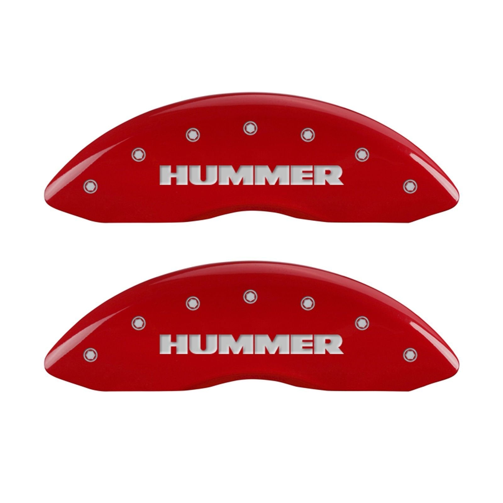 MGP 'HUMMER' Caliper Covers 52002SHUMRD Engraved Caliper Cover with Red Powder Coat Finish and Silver Characters, (Set of 4)