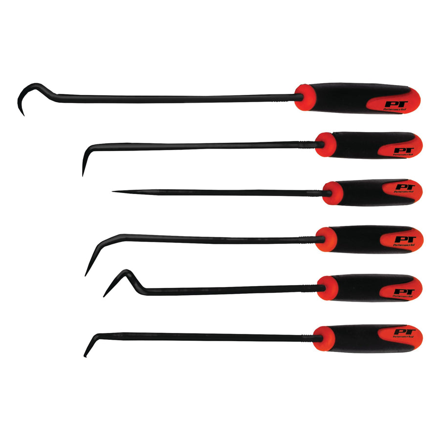 Multi-Shaped and Angled Performance Tool W942 Hook and Pick Tool Set for Garages and Workshops, Black, 6 pieces