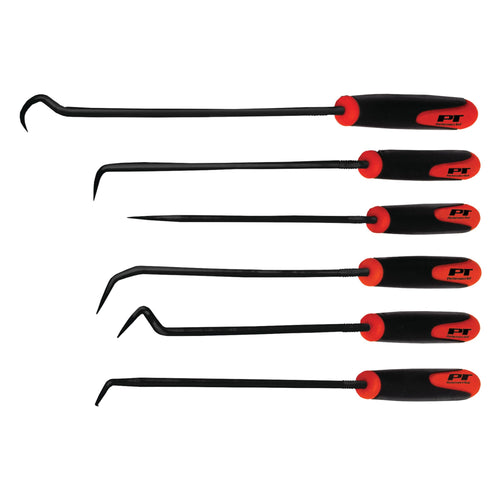 Multi-Shaped and Angled Performance Tool W942 Hook and Pick Tool Set for Garages and Workshops, Black, 6 pieces
