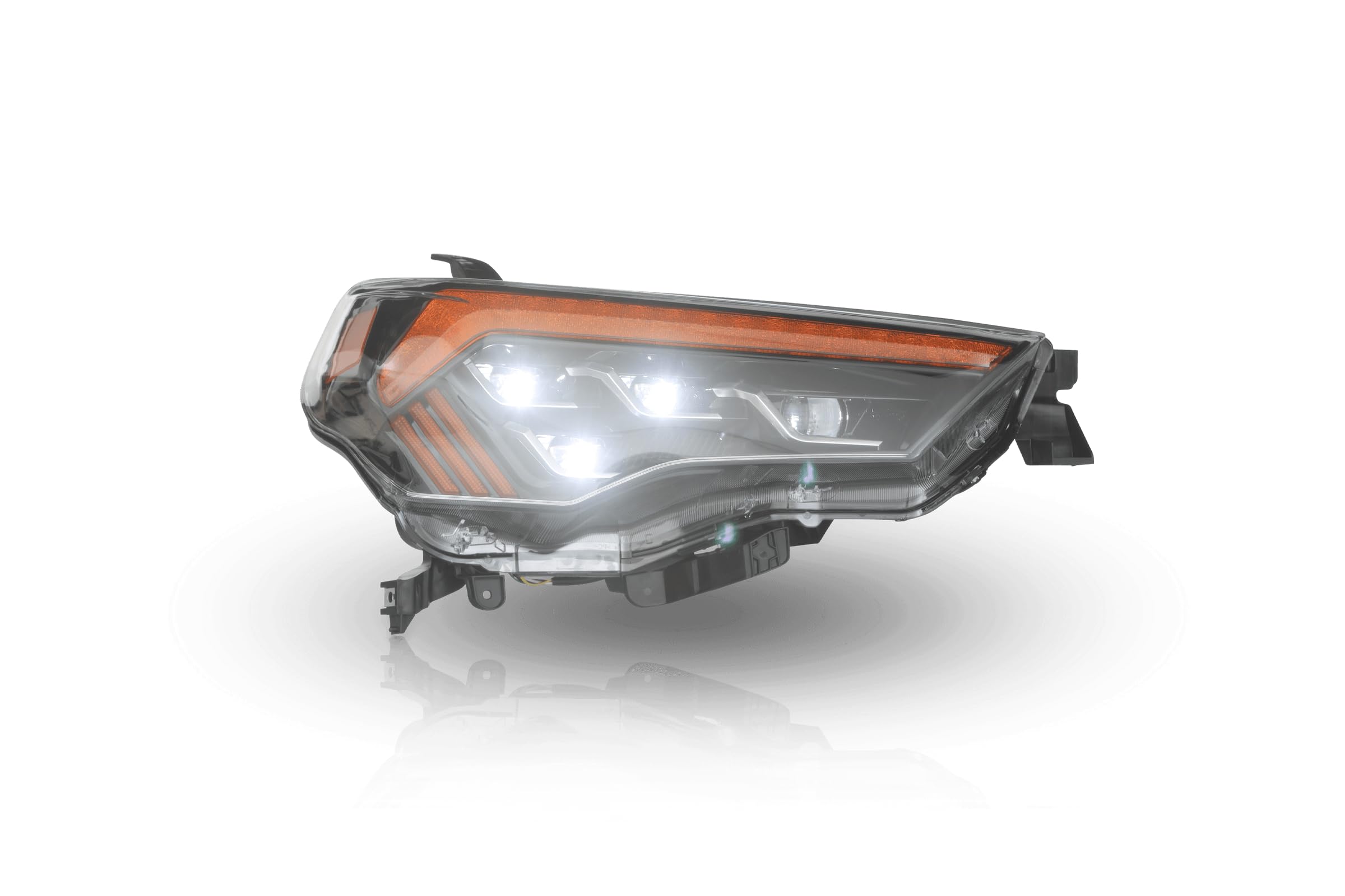 Attica4x4 - Cobra-Tek Full LED High/Low Beam Sequential Head Light | Compatible with Toyota 4Runner (2014-2021) | Upgrade with Bifocal Projectors, DRL | Color Black/Clear.