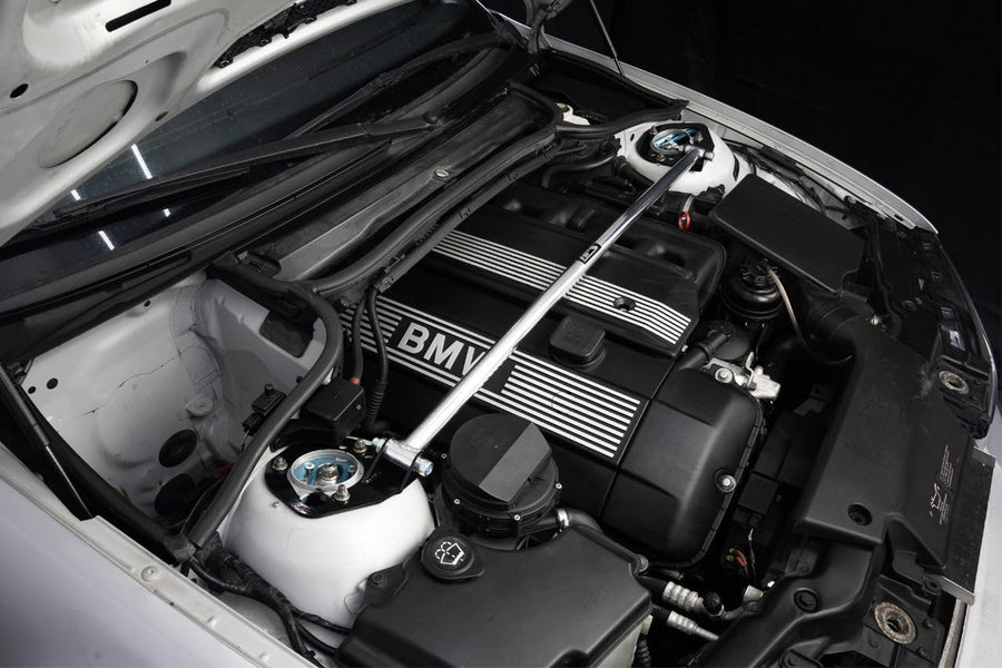 Front Strut Bar HPS Black Tower Brace Compatible for 2002-2006 BMW M3 330ci 325ci 325xi 325i 2002-2005 330xi 330i E46, 42-103WB