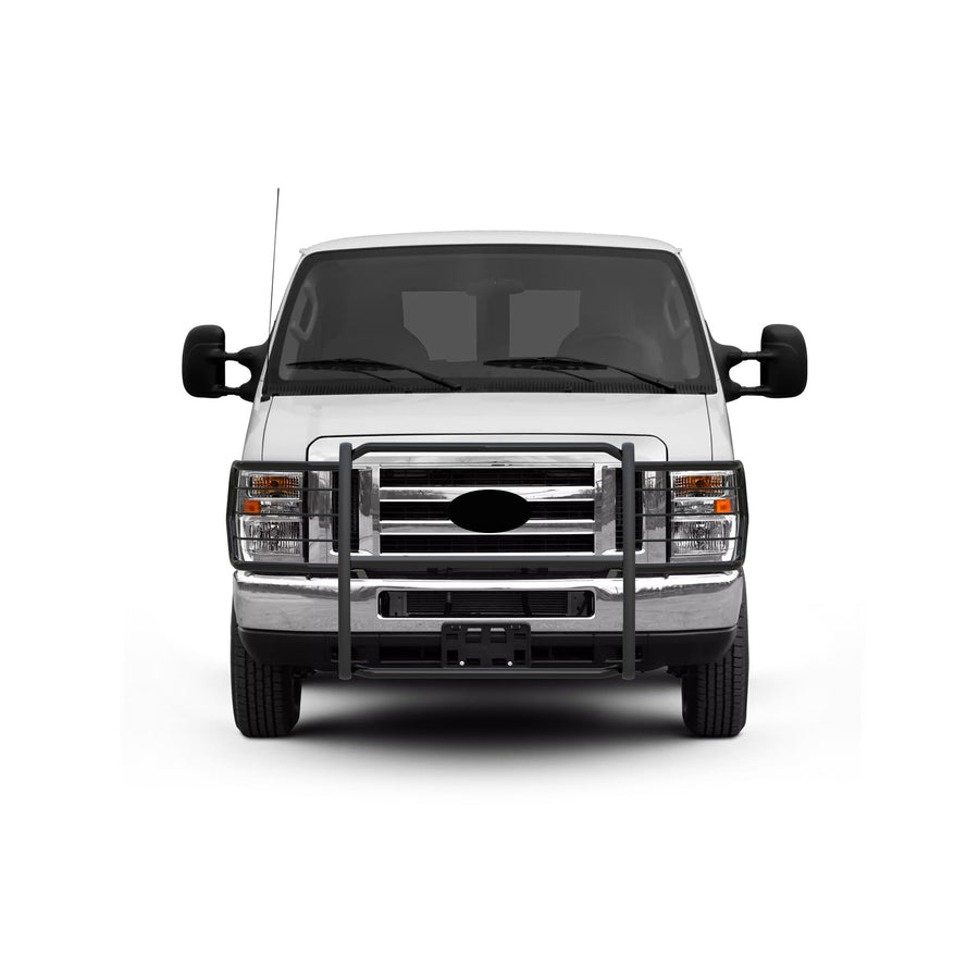 Modular Black Black Horse Grille Guard Compatible with 2015-2025 Ford E-350/2015-2025 Ford E-450-17FO35MA