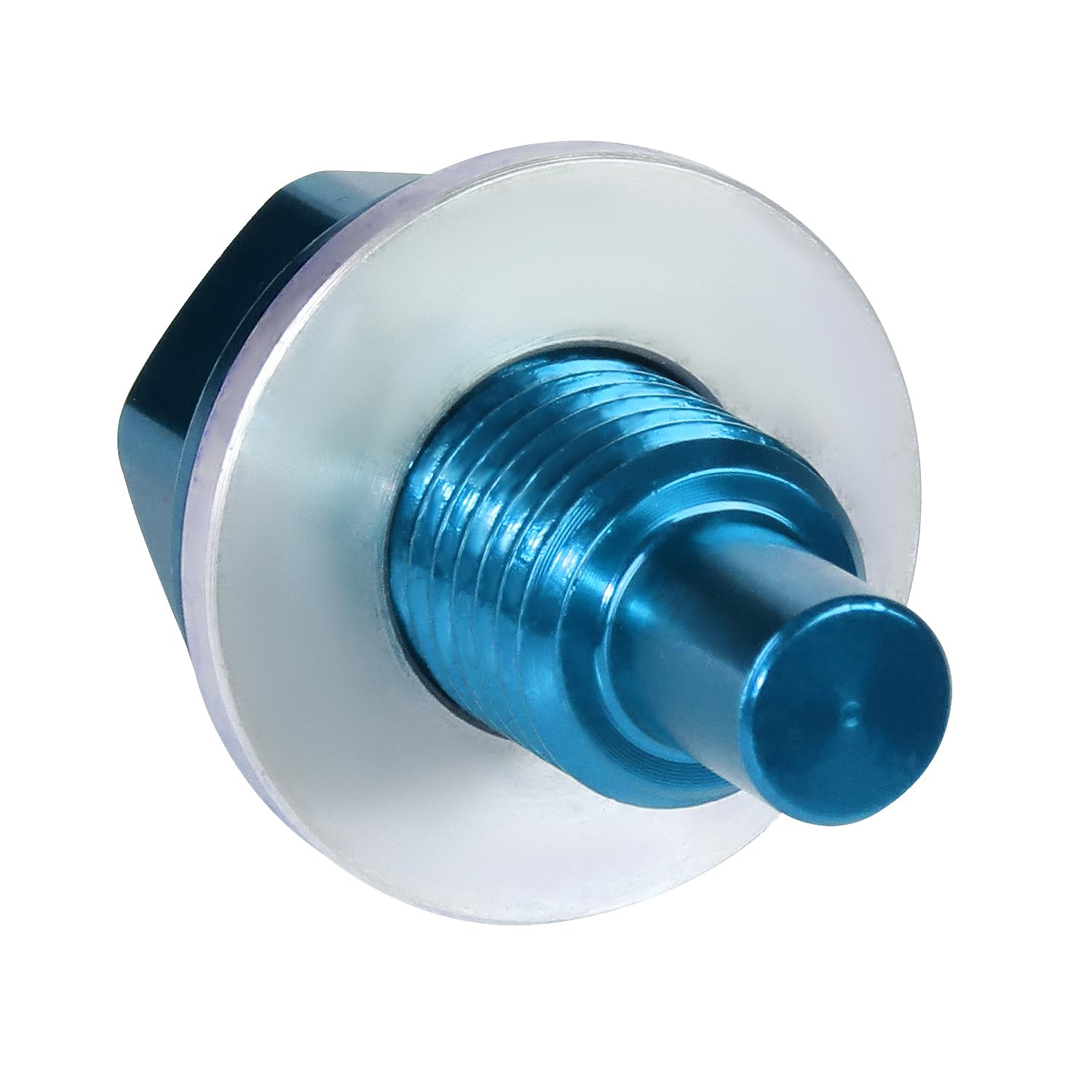 Magnetic Oil Drain Plug NRG Innovations, M12 X 1.5 Thread Size Engine Oil Drain Nut w/Washer, Blue, T-6061 Aluminum w/Stainless Steel Internal Magnet, NRG-NOP-400BL