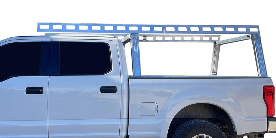 Heavy Duty Black Horse Ladder Rack Over Cab System 5.5' Bed Silver Aluminum Compatible with All 3/4-ton Trucks with 5.5ft to 5.7ft Bed Length Not Compatible with tonneau covers-CSFRHD55