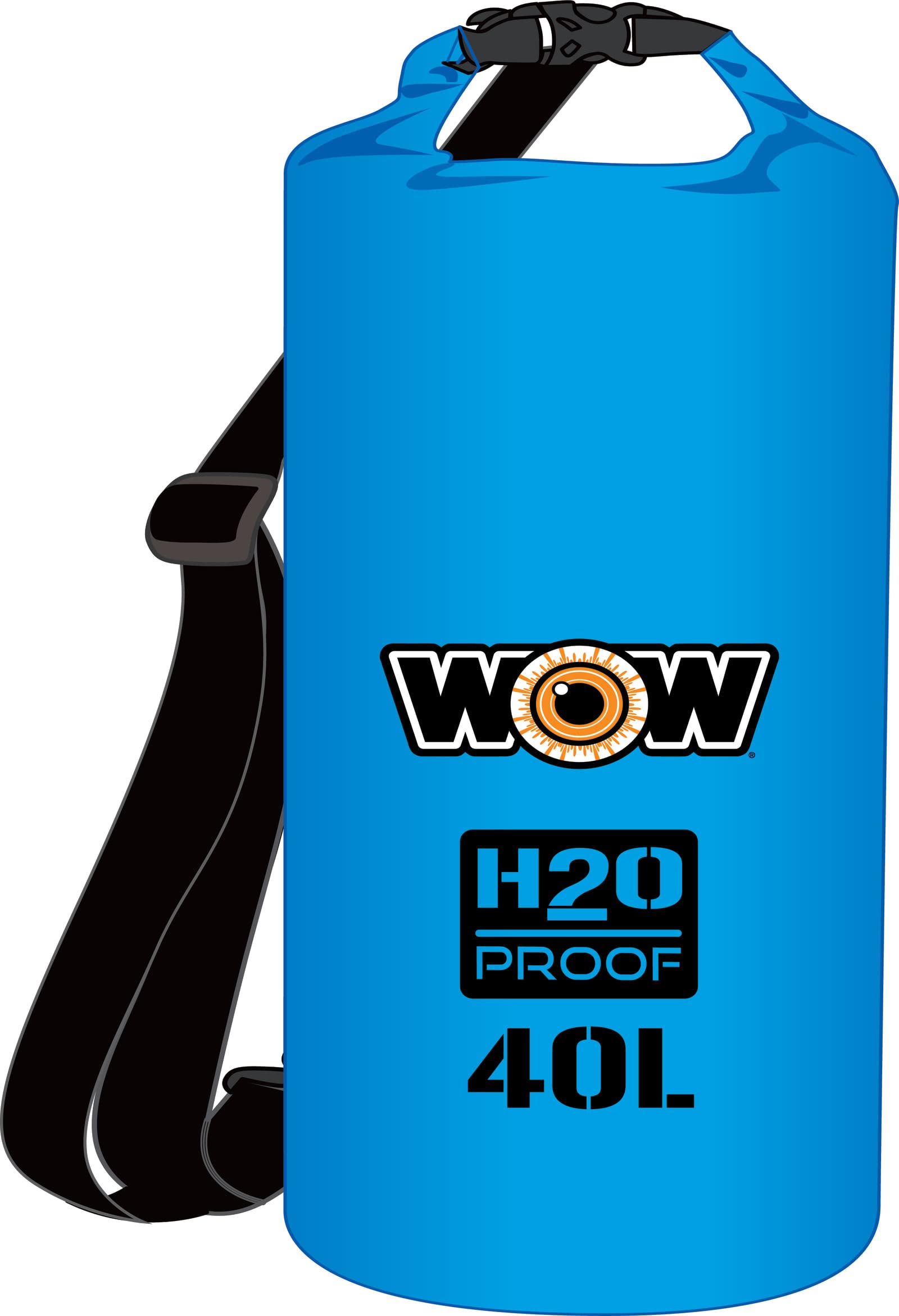 H2O Proof WOW Sports Dry Bag, Waterproof Backpack with Mesh Sides and Internal Phone Pocket, Waterproof Bag for Boating, Kayaking, Fishing, and More