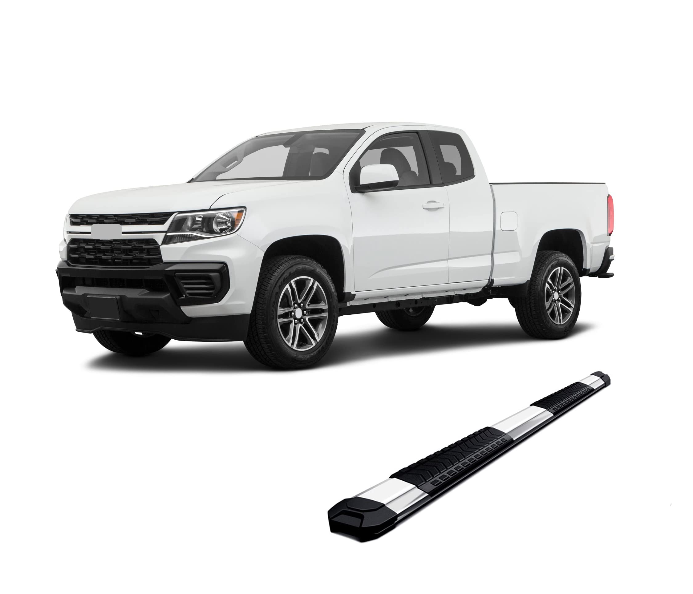 Stainless Steel Black Horse Cutlass Running Boards Compatible with 2015-2022 GMC Canyon&2015-2022 Chevrolet Colorado Extended Cab