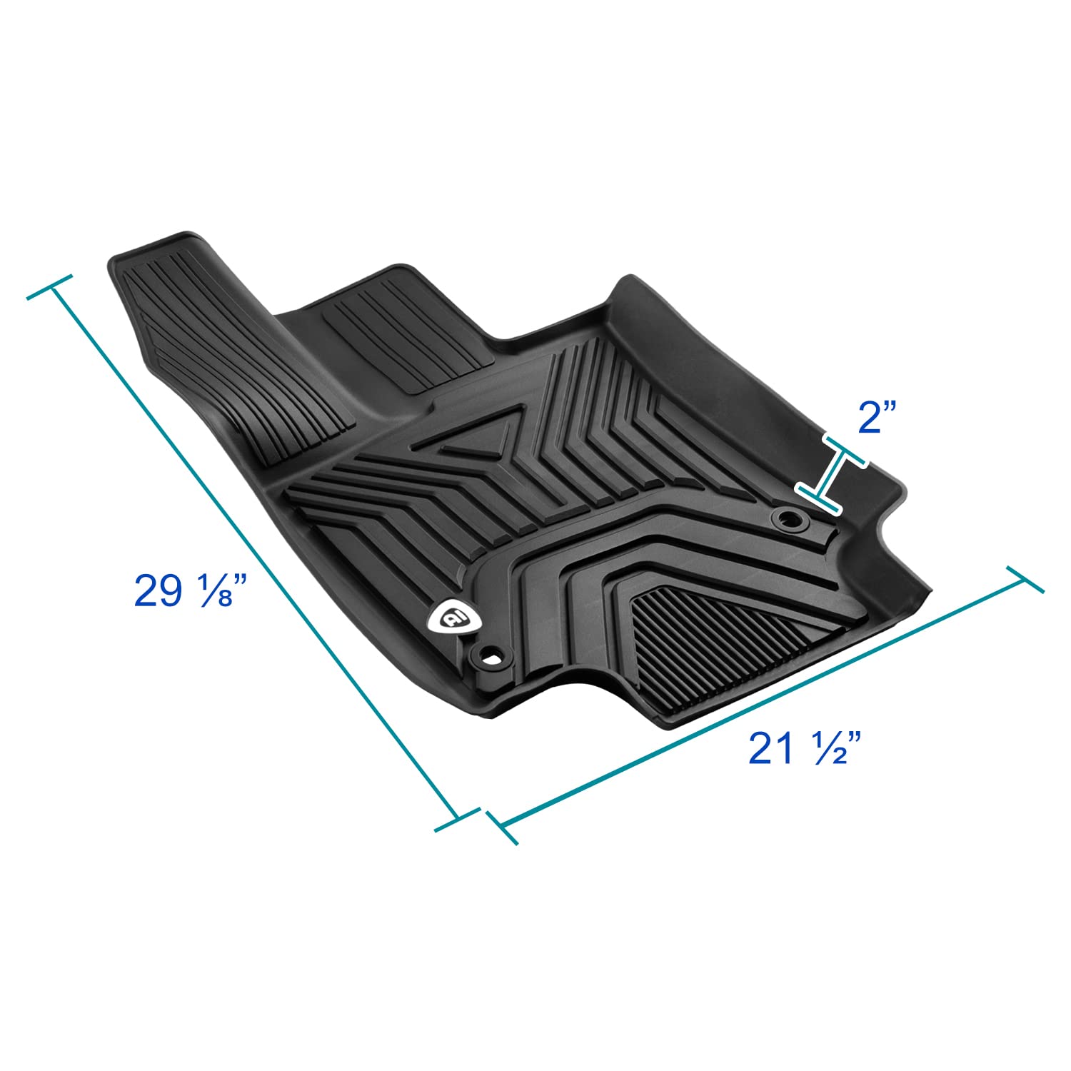 All-Weather Spec-D Tuning Black Injection-Molded TPE Front + Rear Floor Mats Compatible with 2019-2022 Toyota RAV4, 3PC