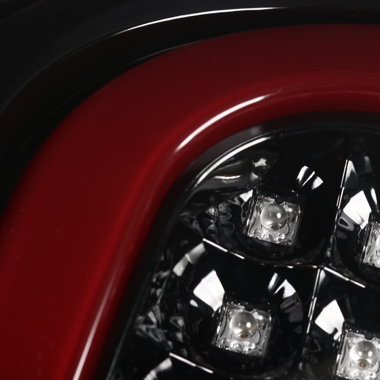 Spec-D Tuning Clear Lens Jet Black Housing Red Sequential LED Bar Tail Lights Compatible with 2014-2021 Toyota Tundra Left + Right Pair Assembly