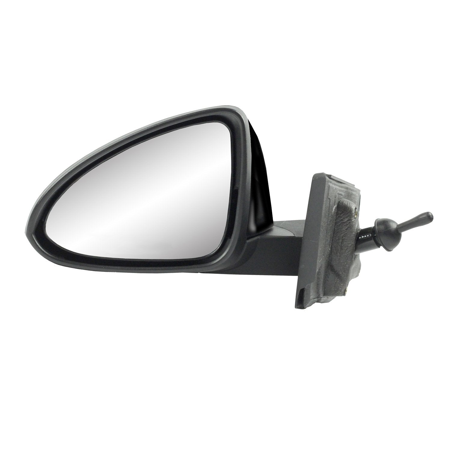Driver Side Fit Mirror for Chevrolet Spark LS, LT Model, Textured Black w/PTM Cover, Foldaway, Manual Remote