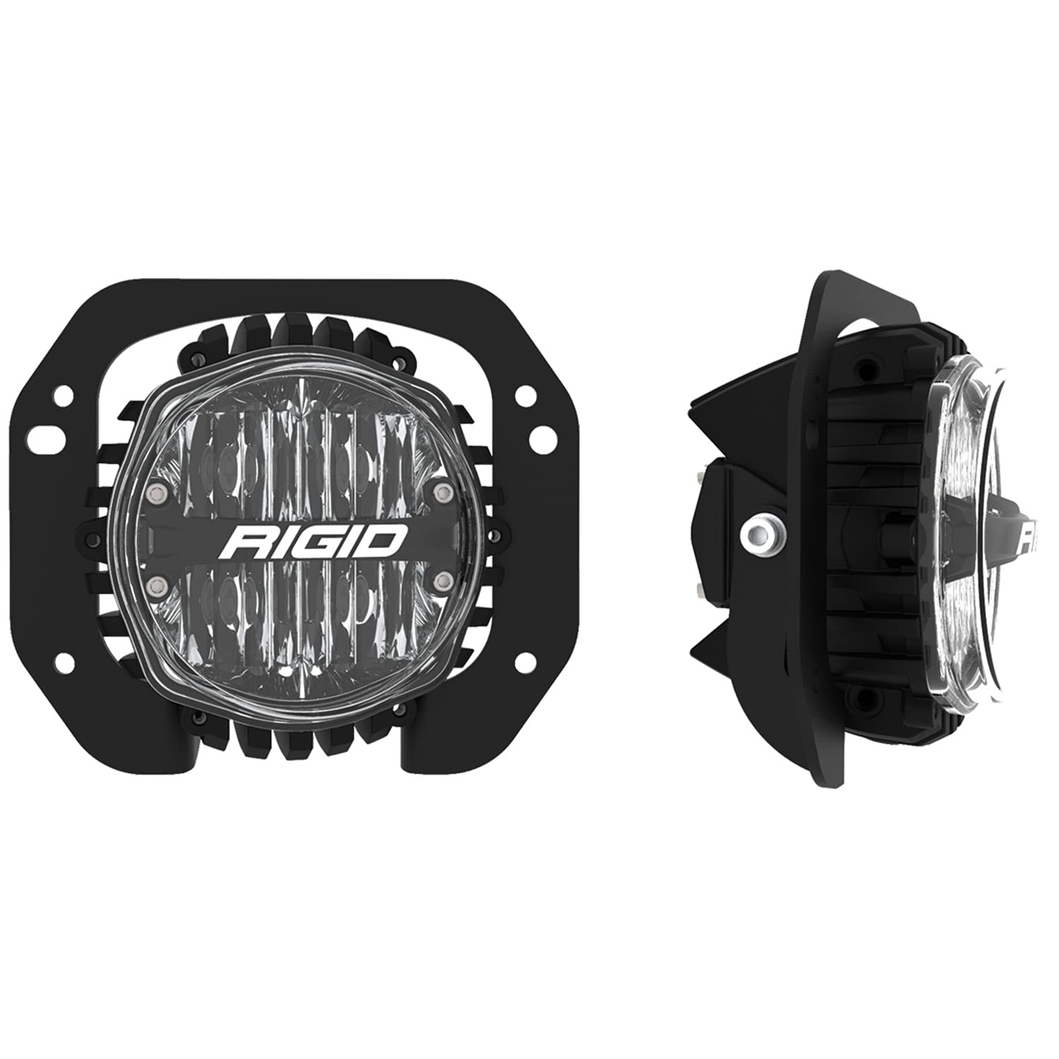 Rigid Industries 37107 Jeep Rubicon JL and Gladiator JT 2018-2020 1 Pc Plastic Bumper Fog Mount Kit Includes 1 Pair 360-Series 4 Inch SAE Selective Yellow