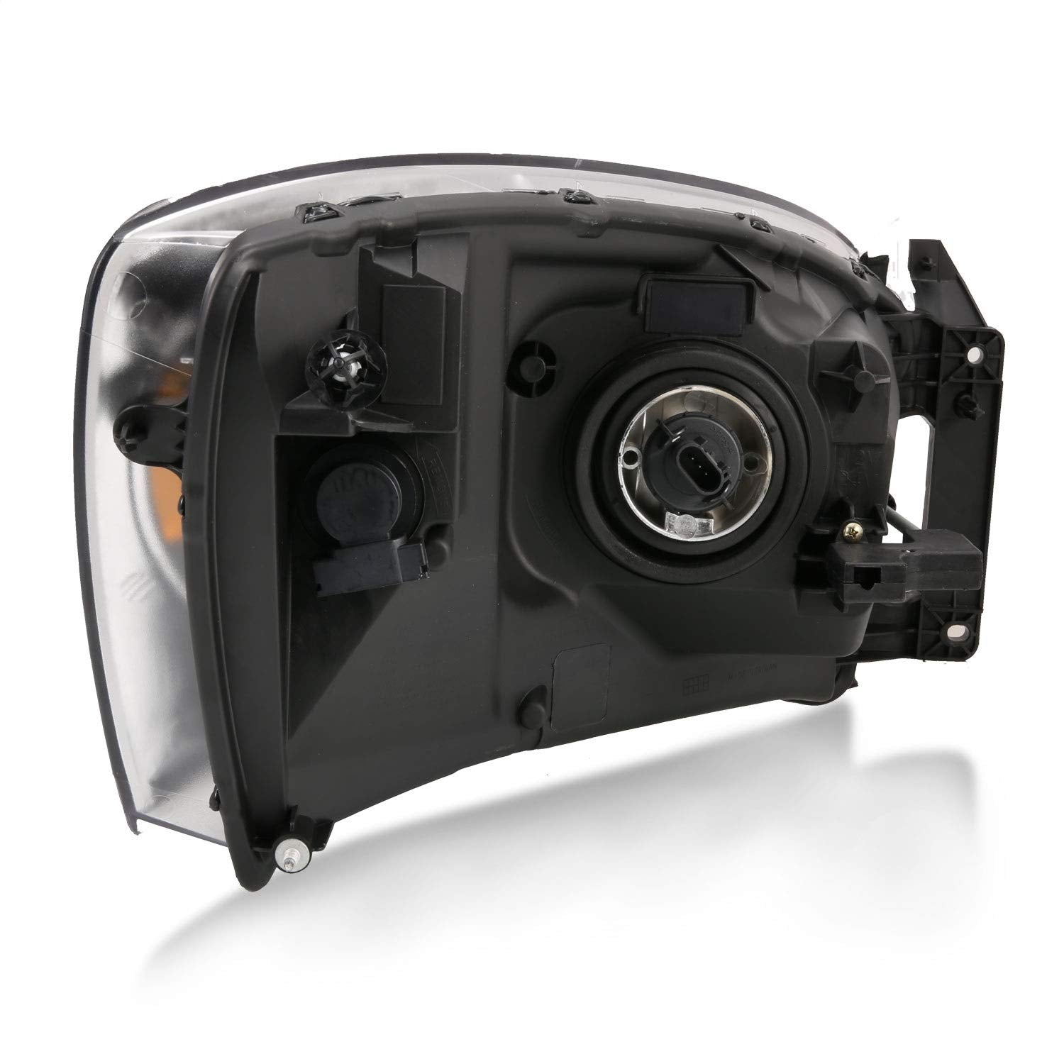 2006-2009 Dodge Ram 1500 ANZO Crystal Headlight Black Amber