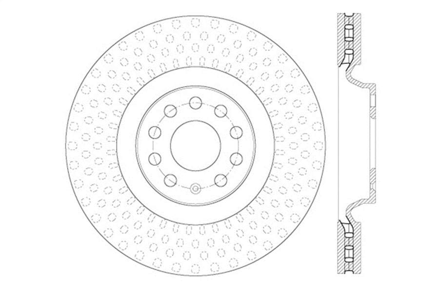 Sport StopTech 128.33144R Cross Drilled Brake Rotor (Front Right), 1 Pack
