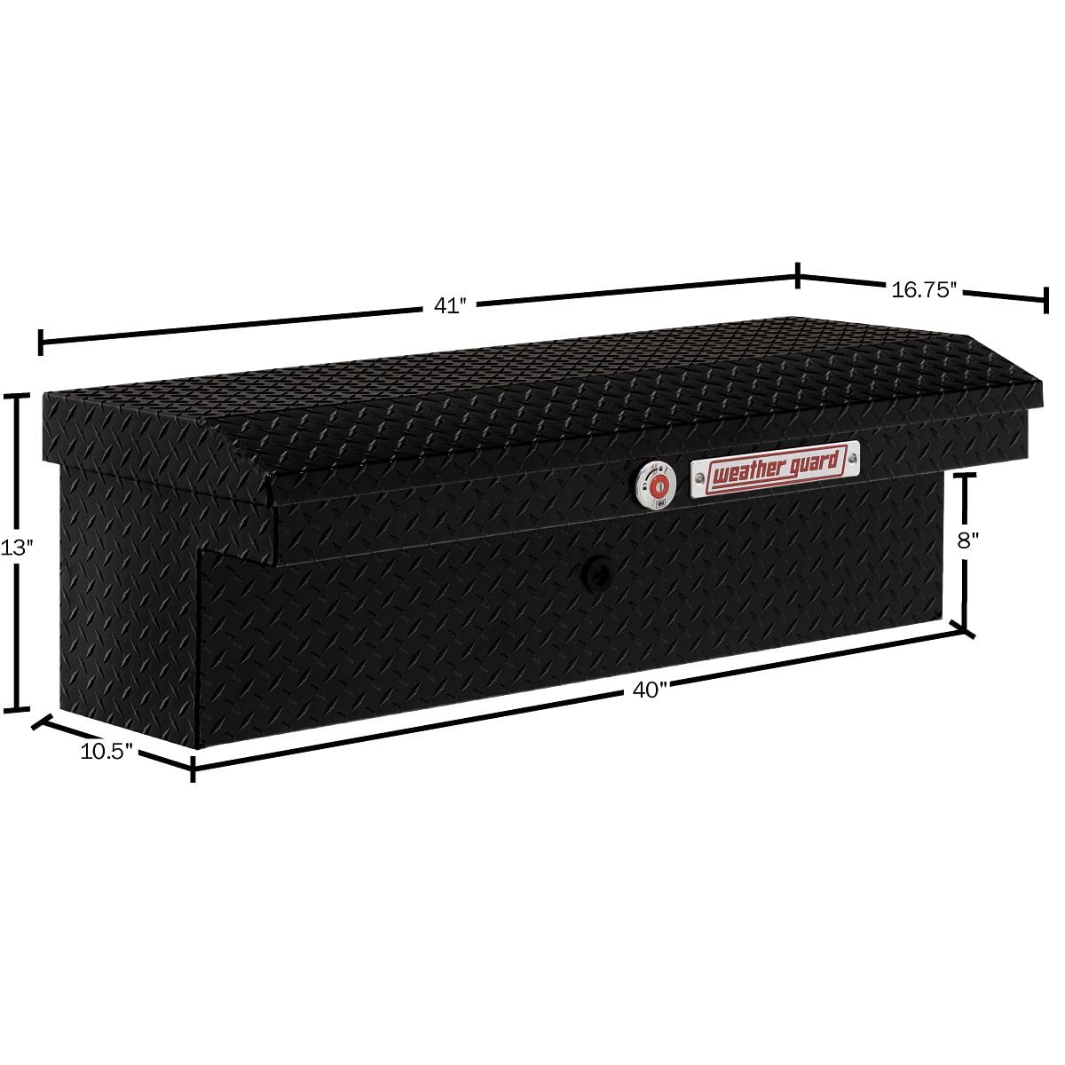 Weather Guard 41in Model 180-5-04 Low Profile Lo-Side Box, Aluminum, Gloss Black, 3.0 cu ft
