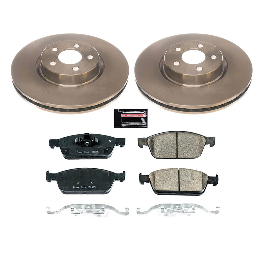 Power Stop Autospecialty KOE8175 Front Replacement Brake Kit-OE Brake Rotors & Ceramic Brake Pads For Ford Transit Connect 2018-2023 [Model Specific]
