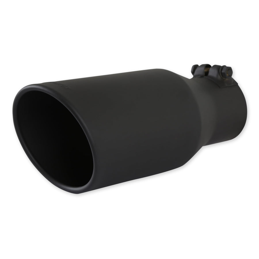 Flowmaster Exhaust Tip 15406B 4.5 Inch Angle Cut Black Ceramic Coated 304 Stainless Steel Fits 3 Inch Tubing 11 Inch Long - Clamp On - Sold Individually