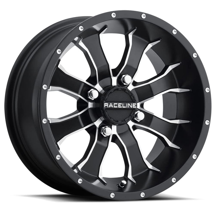 Raceline A77 Wheels MAMBA UTV/ATV Wheel Black Machined Finish 12x7" 4x156", 5 mm offset/(4.2"B/S)