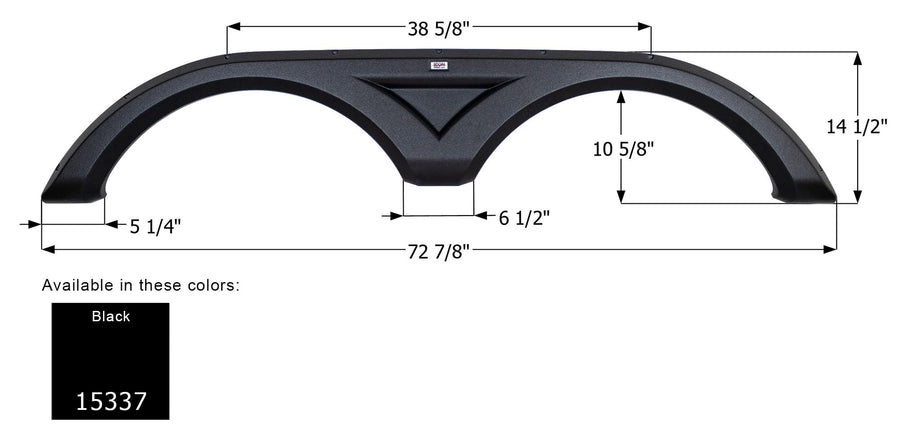 Icon Tandem Axle Fender Skirt FS5337 15337 for Dutchmen - Black