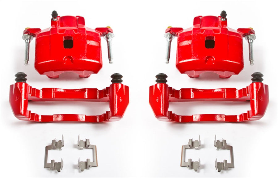 Power Stop S2614 Front Pair of High-Temp Red Powder Coated Calipers