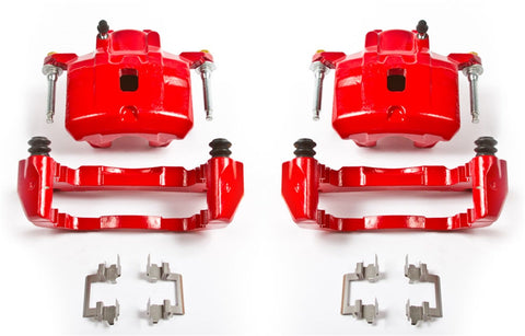Power Stop S2614 Front Pair of High-Temp Red Powder Coated Calipers