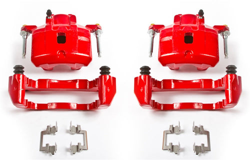 Power Stop S2614 Front Pair of High-Temp Red Powder Coated Calipers