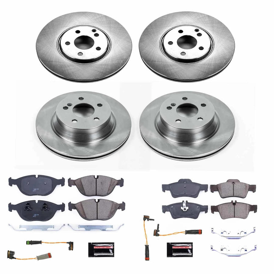 Power Stop KOE7763 Replacement Brake Kit-OE Front and Rear Brake Rotors & Ceramic Pads For Mercedes-Benz E500 2004-2005 [Model Specific]