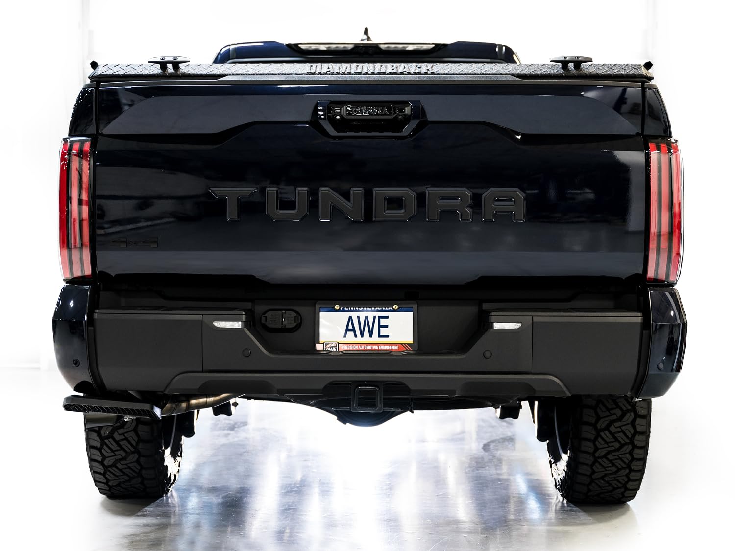 0FG AWE Tuning Exhaust for 3rd Gen Toyota Tundra - Dual Diamond Black Tips