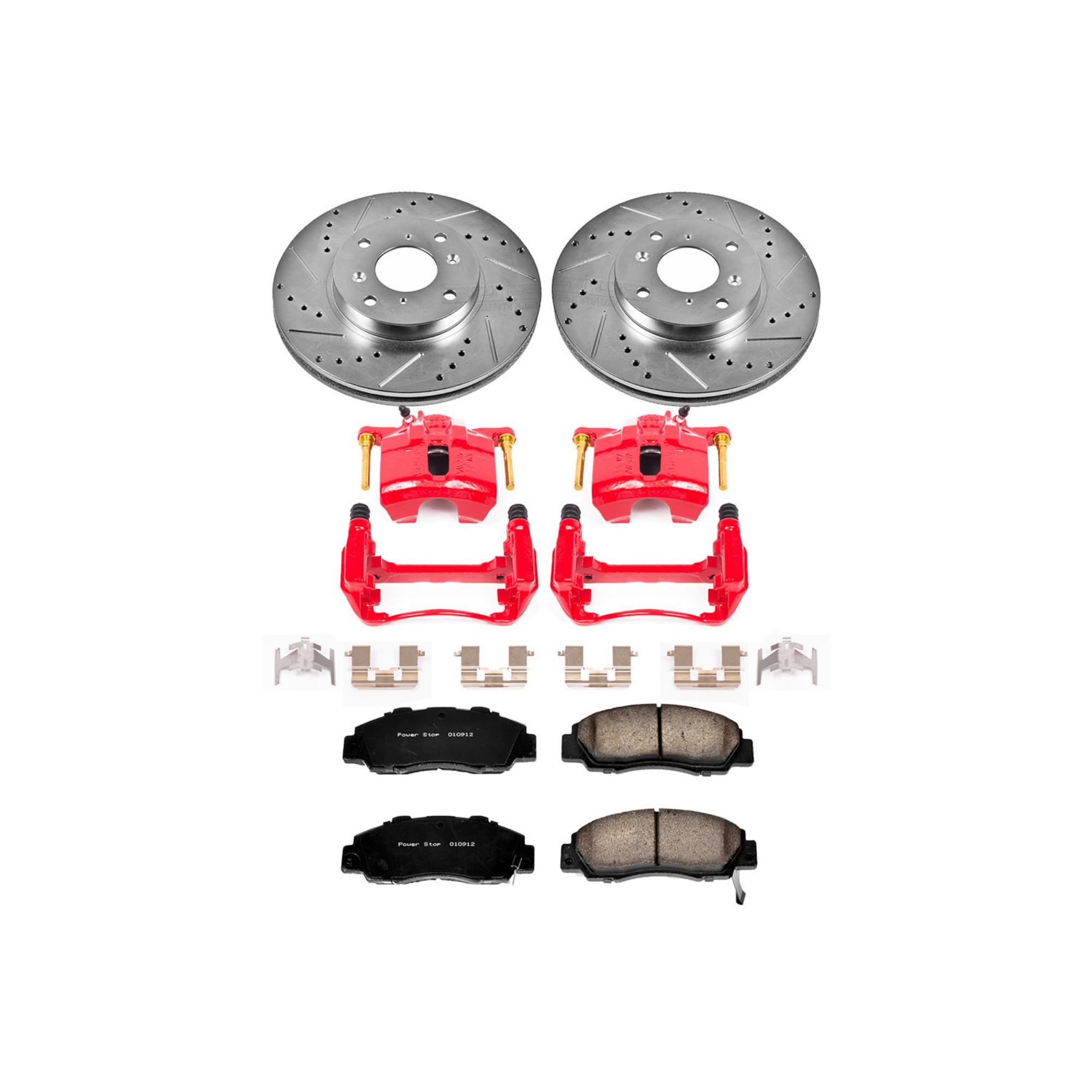 Power Stop 1-Click Performance Front Brake Kit with Calipers For Acura CL KC1237 1998-1999 [Model Specific]