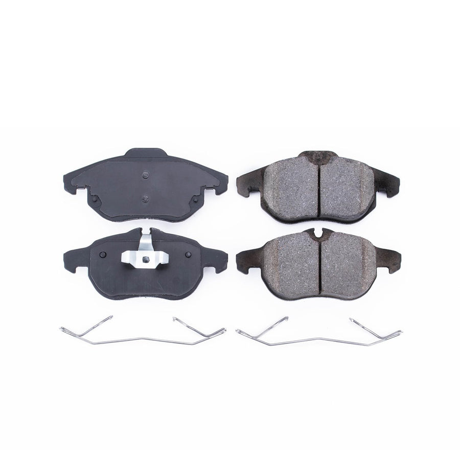 Power Stop Front Brake Kit For 9-3 Saab 2003-05 |9-3 2008-11 |9-3X 2010-11 - Ceramic Brake Pads With Installation Hardware, 17-972