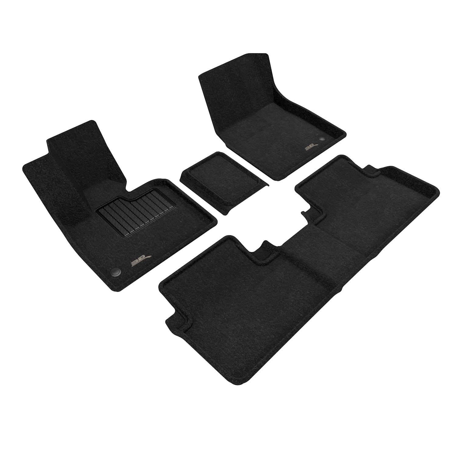Custom Fit 3D MAXpider Elegant Floor Mat (Black) Compatible with BMW I3 2014-2021 - Full Set
