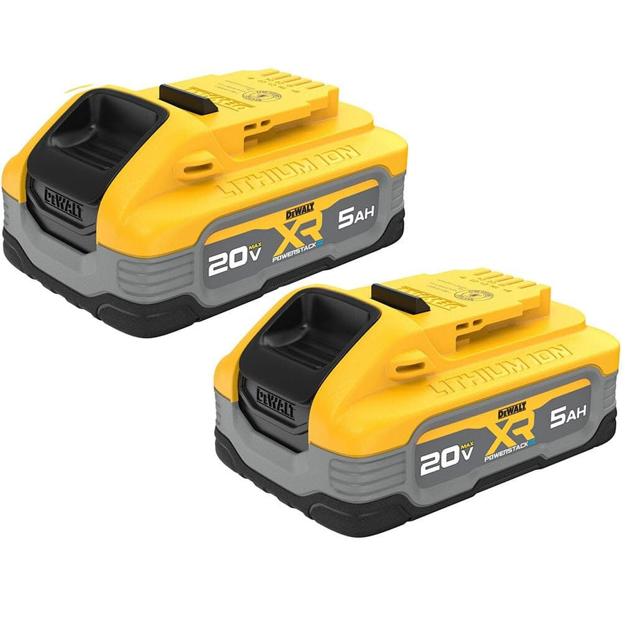 20V MAX DEWALT Powerstack Battery, Rechargeable, 5Ah, Lithium Ion, 2-Pack (DCBP520-2)