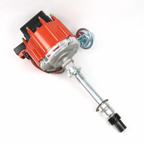 Pertronix Flame-Thrower D1051 Distributor HEI Red Cap Machined Housing for Chevrolet Small Block/Big Block