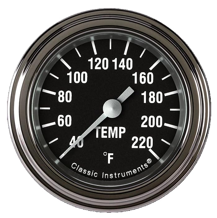Hot Rod Classic Instruments HR129SLF 2-1/8-Inch Stock Eliminator Temp Gauge
